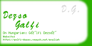 dezso galfi business card